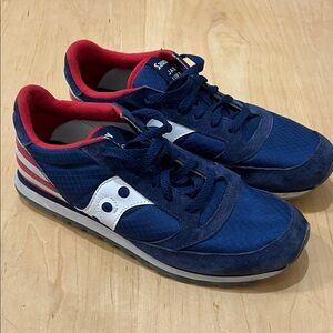 Saucony Men's Navy and Red Jazz Low Pro Sneakers